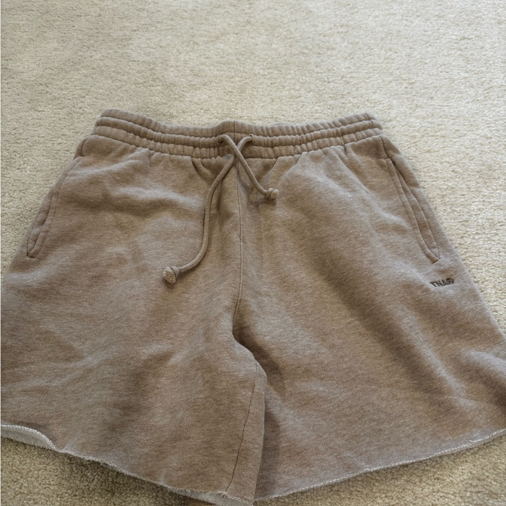 TNA Women's Drawstring Sweat Shorts in Taupe